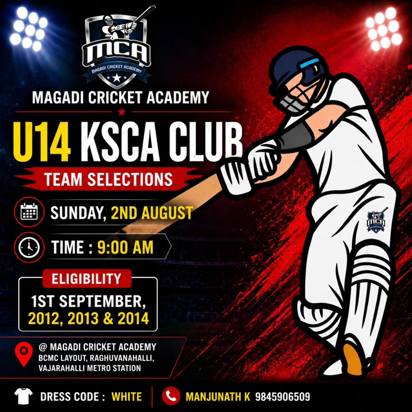 Players at Magadi Cricket Academy